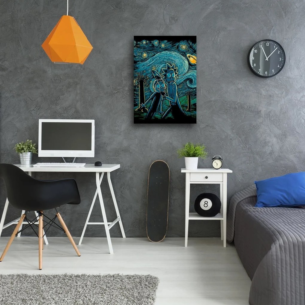 Gario Obraz na plátne Rick a Morty, hviezdna noc - DDJVigo Rozmery: 60 x 90 cm