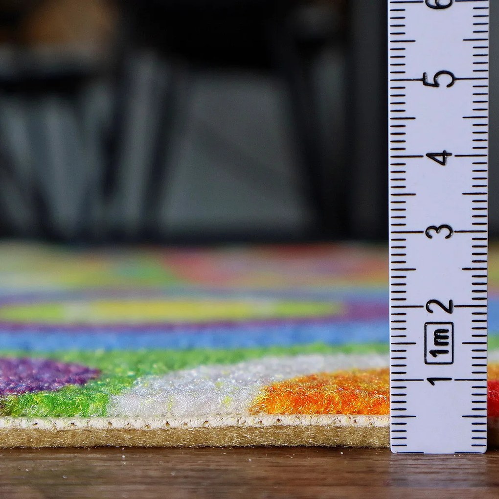 Spoltex, AKCIA: 150x150 cm Detský metrážny koberec Candy 24, šíře, viacfarebná, filc, detská izba