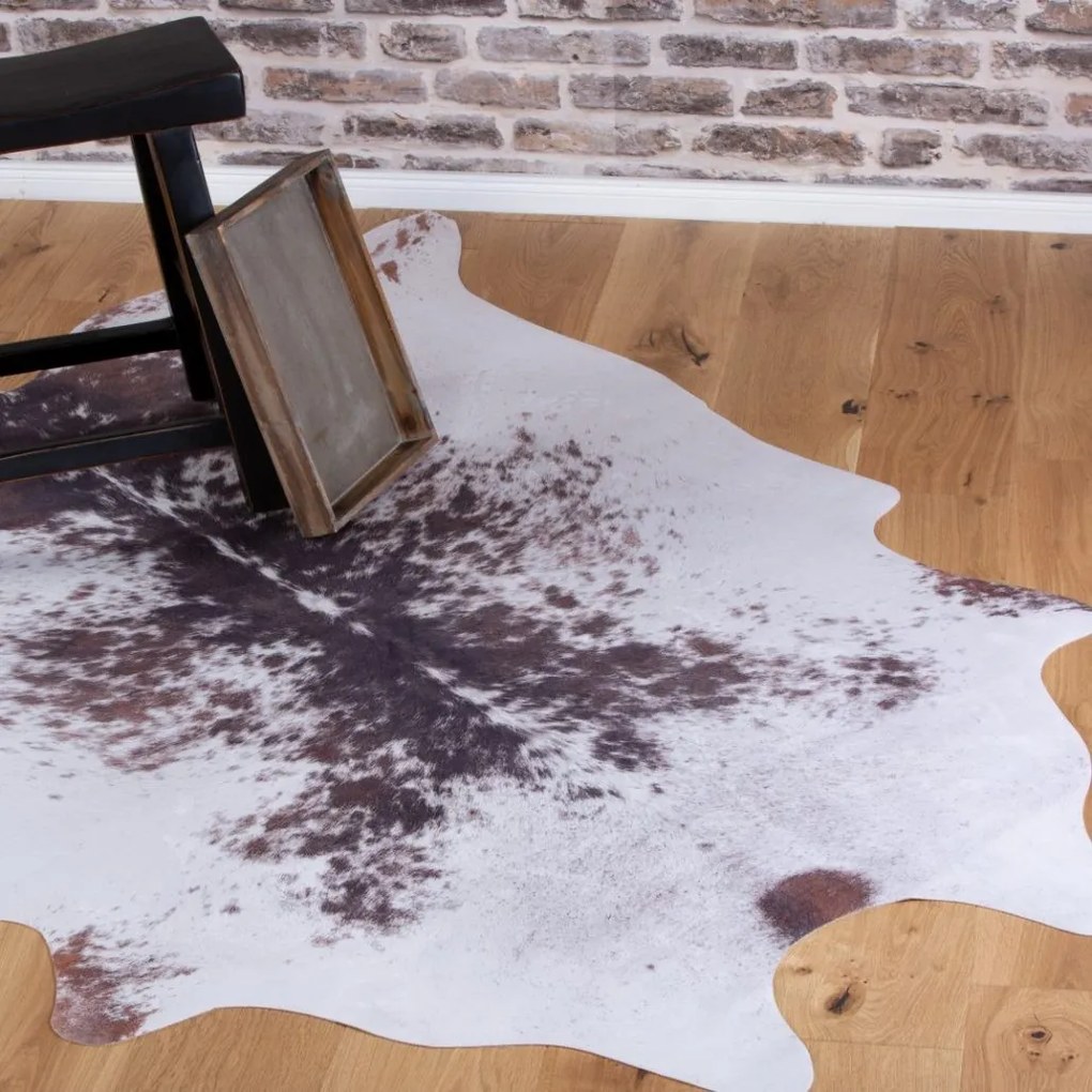 Obsession, Kusový koberec Toledo 191 brown white, 155x190 tvar kožušiny, biela, hnedá, obývacia izba