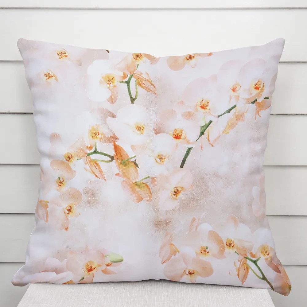 Biante Dekoračná obliečka na vankúš TF-045 Orchidey na béžovom 70 x 90 cm