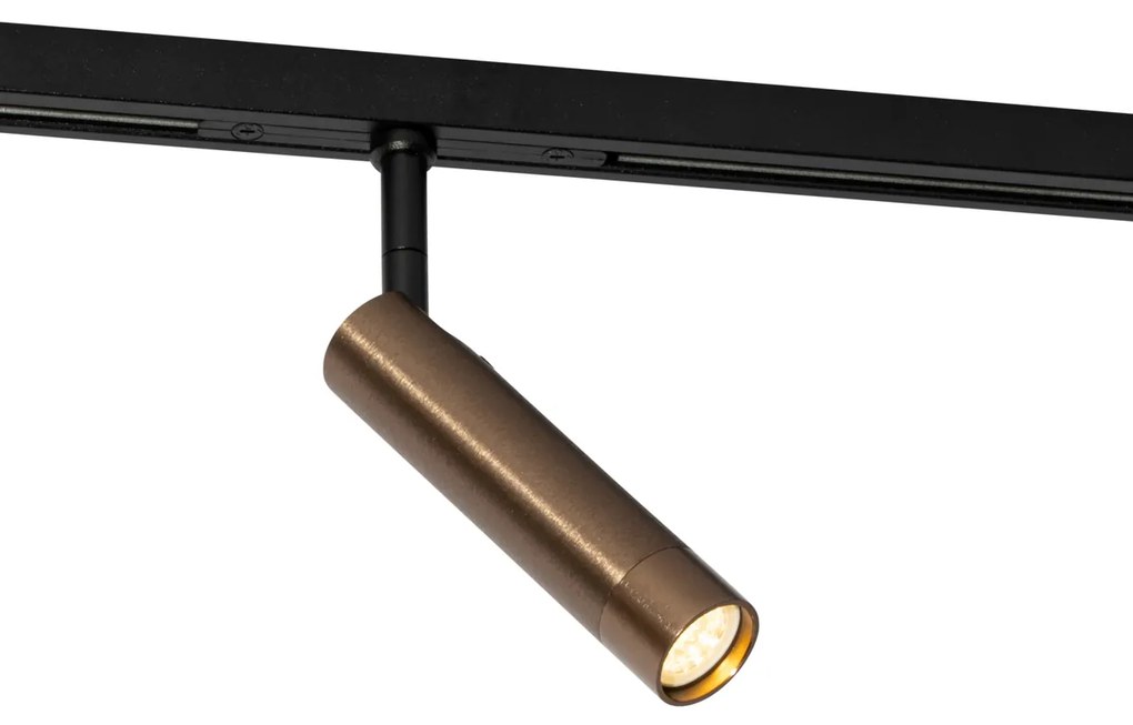 Moderné bodové svetlo tmavá bronz pre 1-fázový koľajnicový systém - Slimline Uzzy
