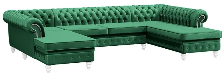 PROXIMA.store - Luxusná sedačka CHESTERFIELD LONG U FARBA NÔH: čierna, DRUH LÁTKY: TORRE - 17, FARBA OZDOBNÝCH ŠPENDLÍKOV: barok