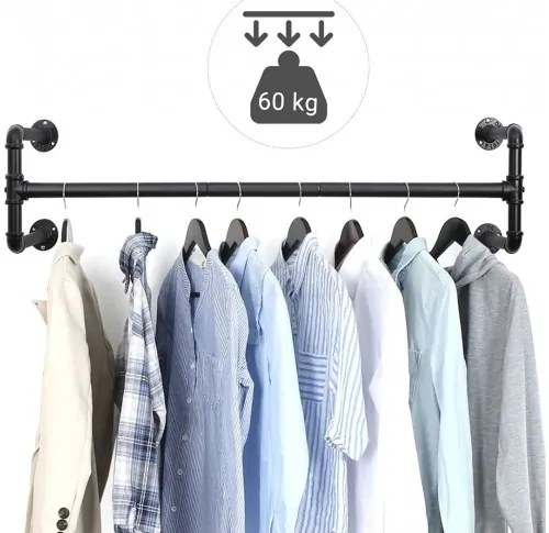 Nástenný vešiak na oblečenie 2 ks SONGMICS - HSR64BK-02