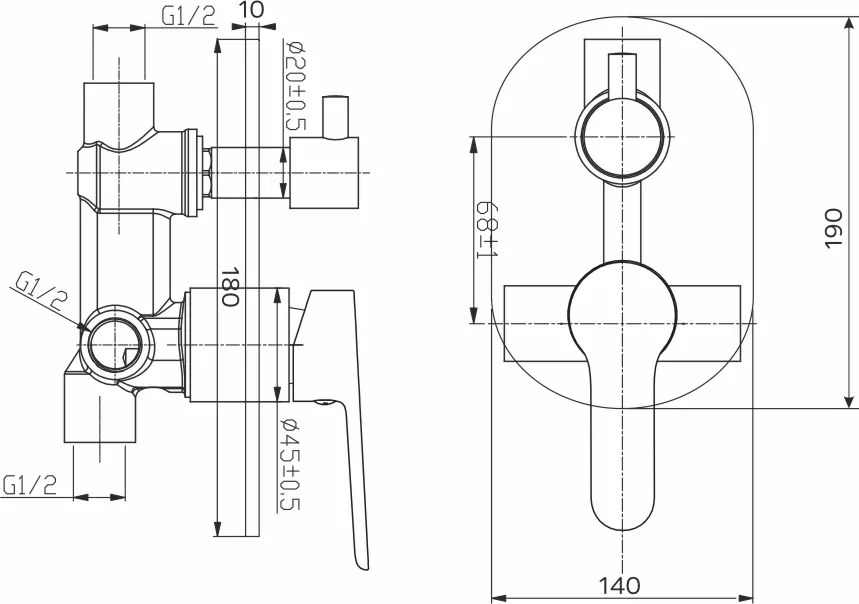 Mereo Mereo, Vaňový set Zuna s dvojcestnou podomietkovú batérií, MER-CB650VZ1