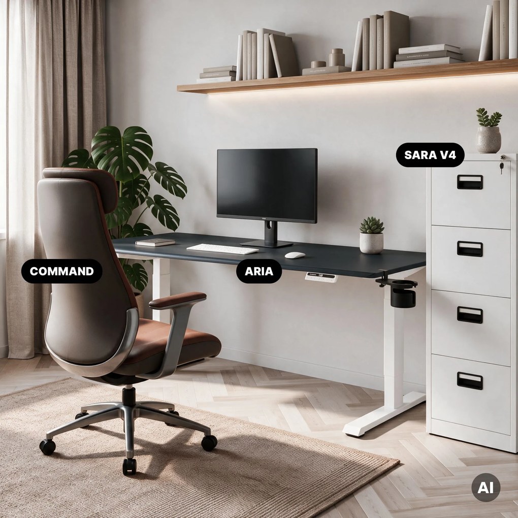 Elektrický stôl s nastaviteľnou výškou ergonomický bielo-antracitový,1600x800 mm: ARIA
