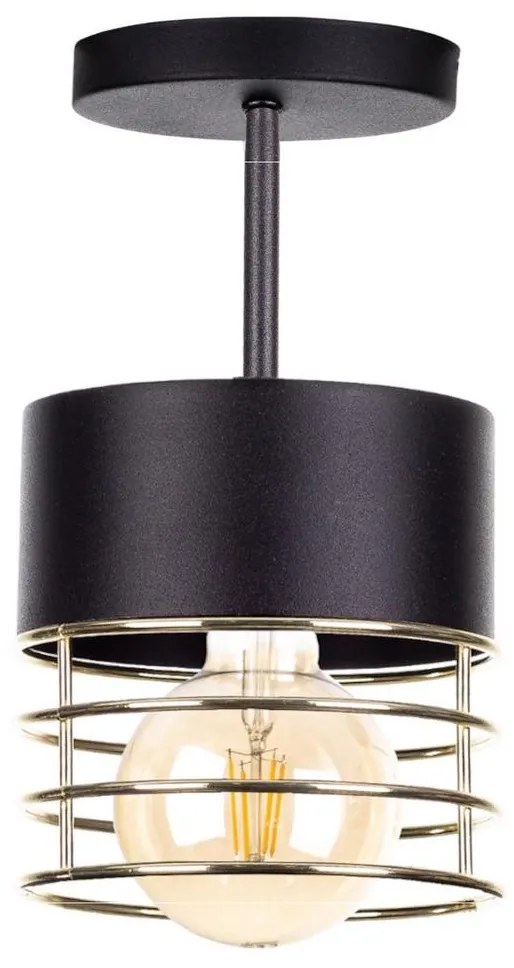 Luster na tyči ROY 1xE27/60W/230V čierna