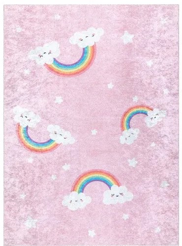 Dywany Łuszczów Detský kusový koberec Junior 52063.802 Rainbow pink - 80x150 cm