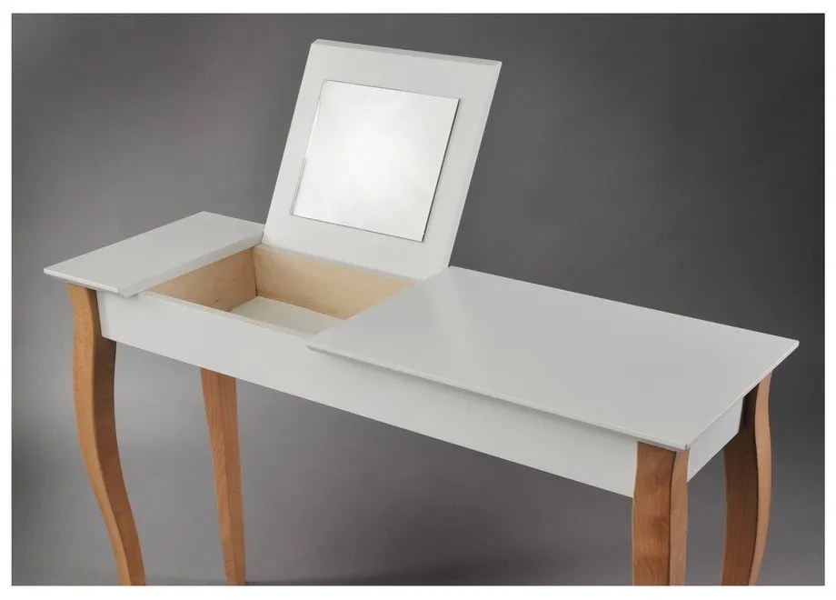 Biely toaletný stolík so zrkadlom Ragaba Dressing Table, dĺžka 105 cm