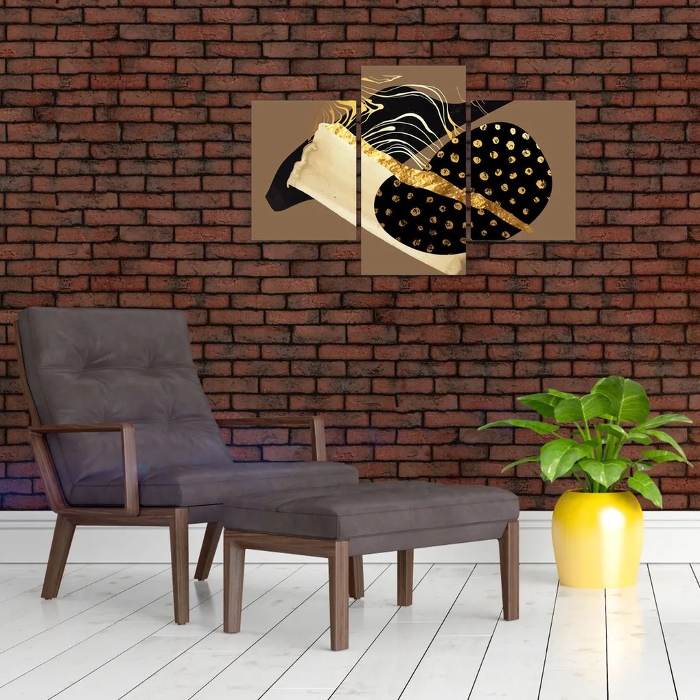 Obraz - Abstrakcia golden brown N⁰1 (90x60 cm)