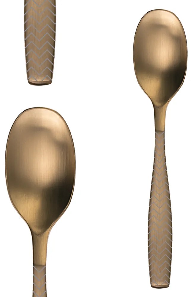 Príborový set 24 ks - Gaya All Satin zlatý - Chevron - 128499