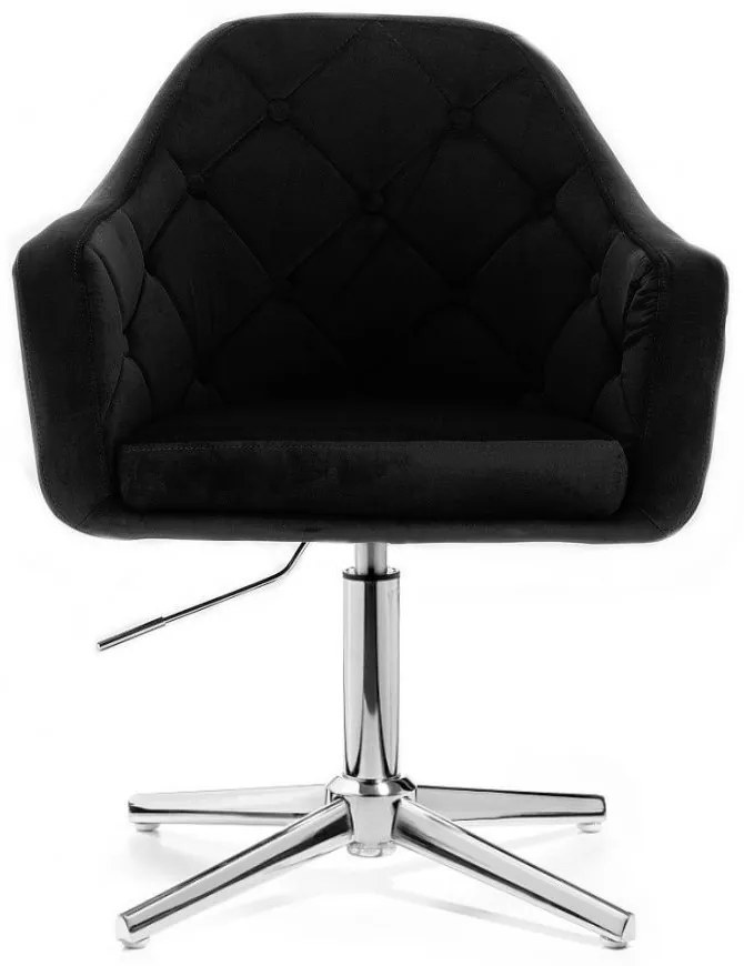 LuxuryForm DESIGN Kreslo ANDORA VELUR na striebornom kríži - čierne