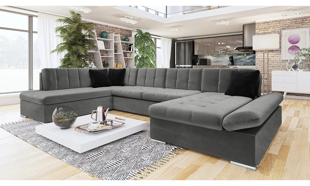 Rohová sedačka Genero, Dostupné poťahy: Utario velvet 2951 + Utario velvet 2951 + Senegal 823, Strana: Ľavá - U