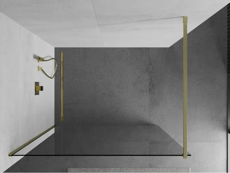 Mexen Kioto, sprchová zásteny typ Walk-In 155 x 200 cm, 8mm číre sklo, zlatý matný profil, 800-155-101-55-00