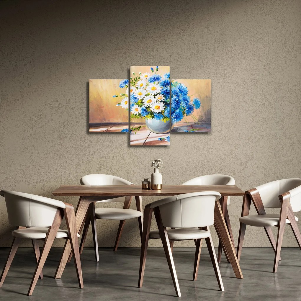 Maľovaný obraz vázy kvetín (90x60 cm)