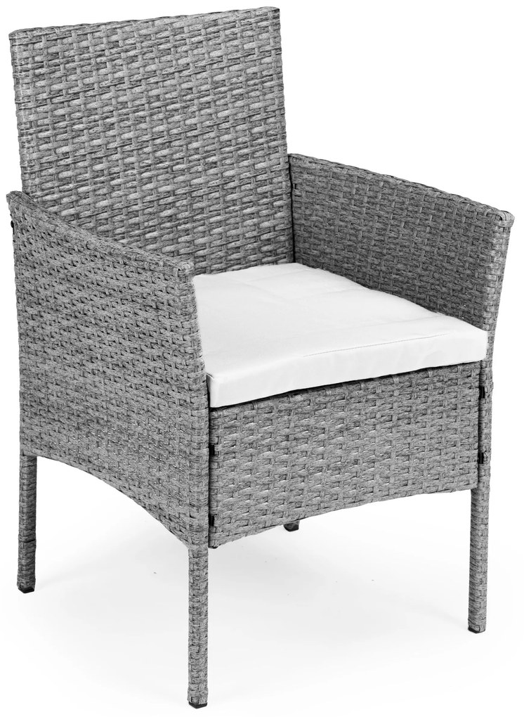Set záhradného nábytku z technoratanu, sivá, MultiGarden