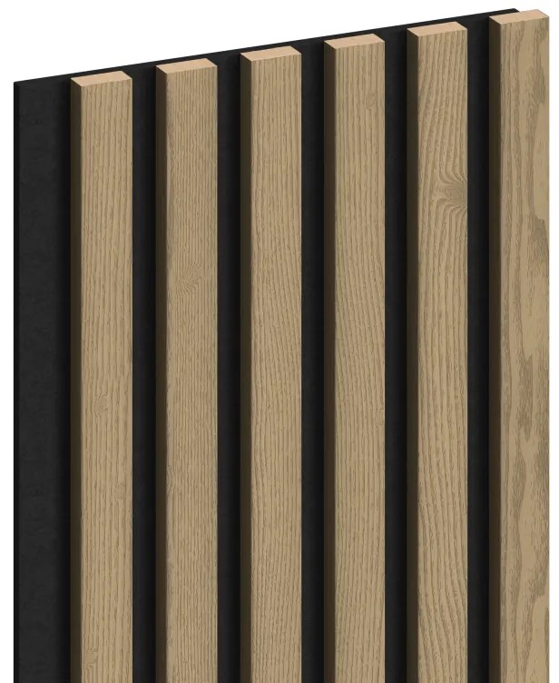 Mexen Lam-F, akustické stenové lamely 275 × 30 cm, plstený podklad 8 mm, technická dyha, dub ušľachtilý, S105-275307-3015-004