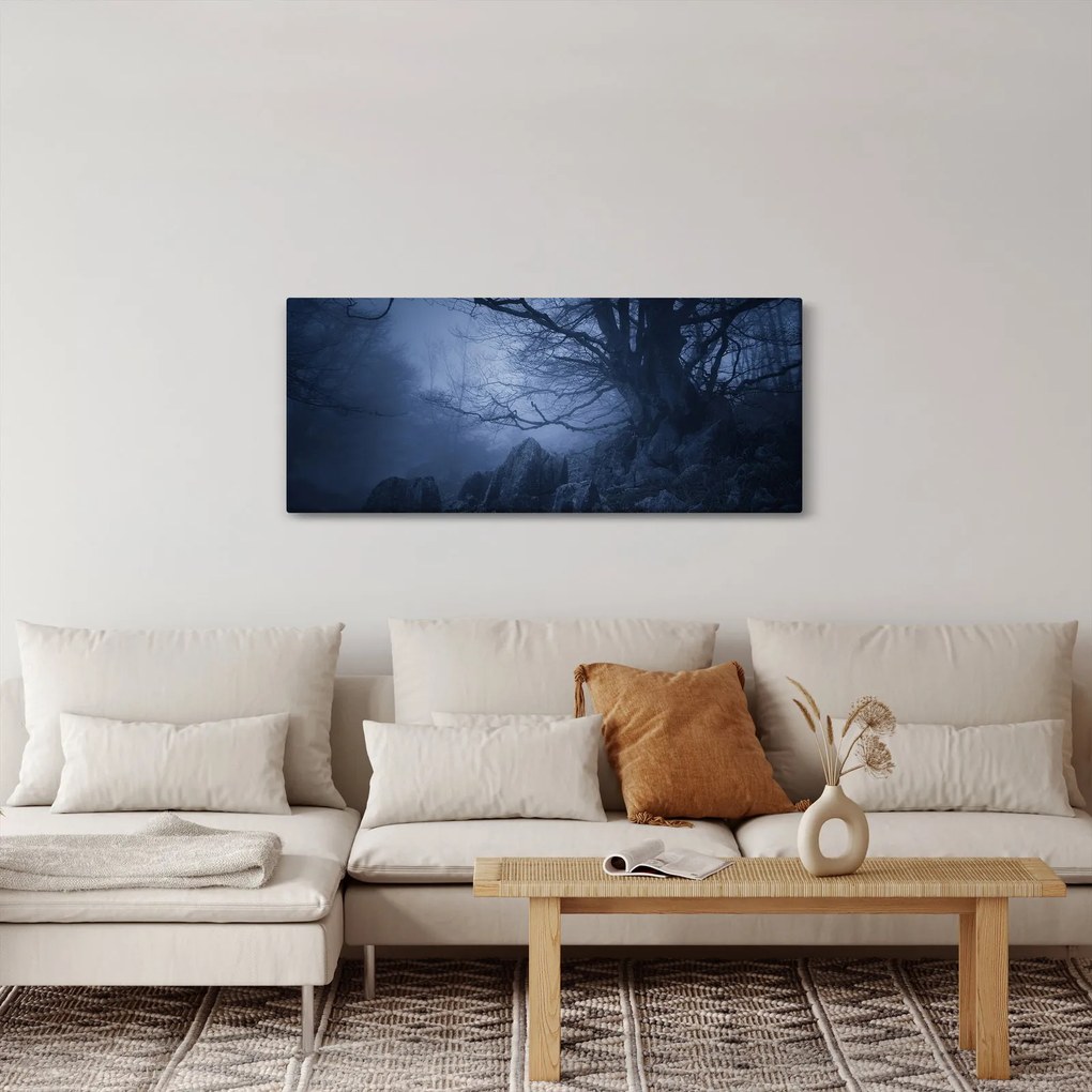 Obraz temného lesa (120x50 cm)