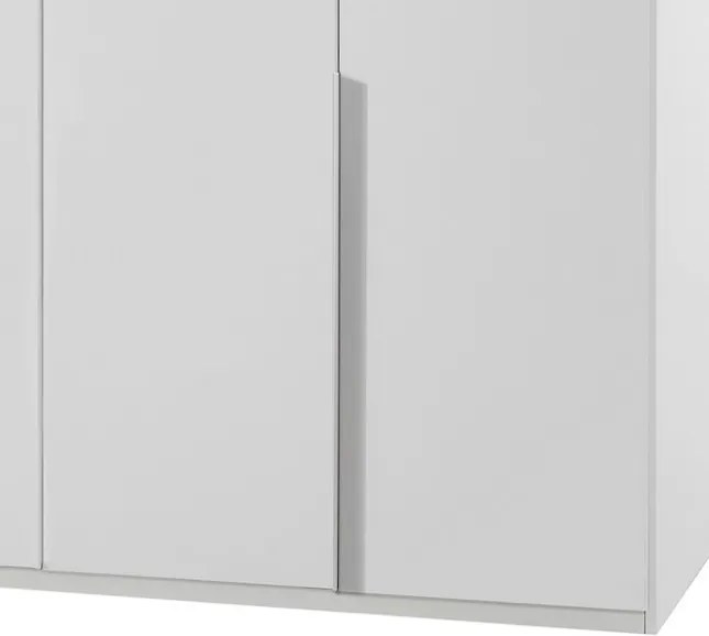 Šatníková skriňa New York D, 225 cm, biela/biely lesk