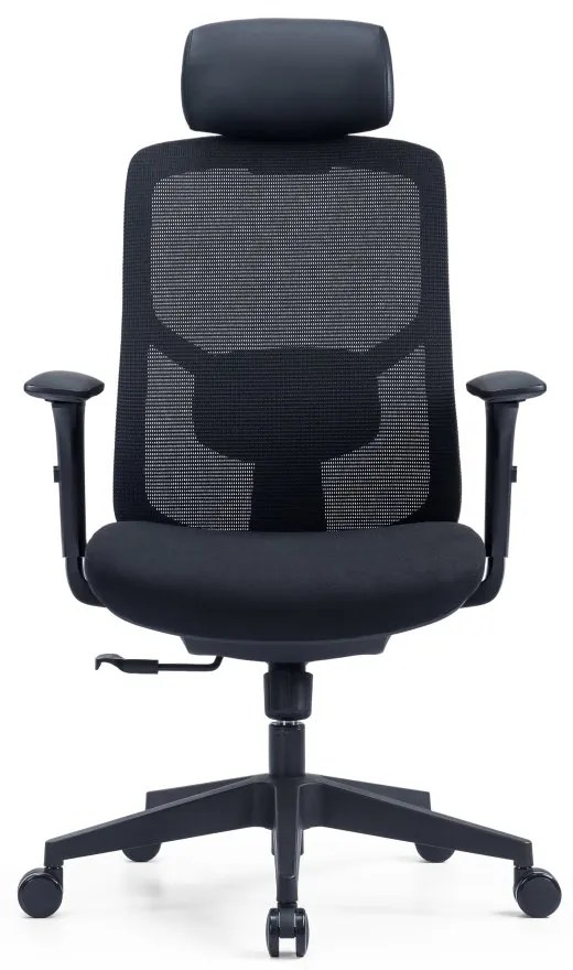 Kancelárska ergonomická stolička PYLON — látka, čierna / viac farieb Modrá S podhlavníkom
