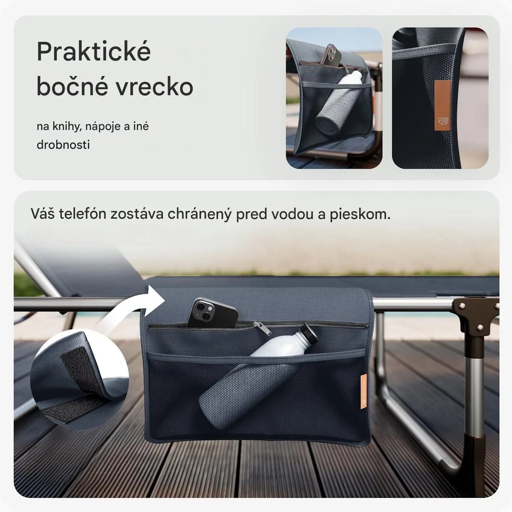 InternetovaZahrada Záhradné lehátko Bari - sivé