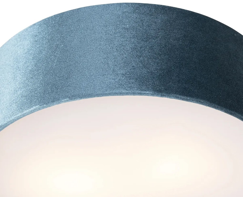 Stropná lampa modrá 30 cm so zlatým vnútrom - Buben