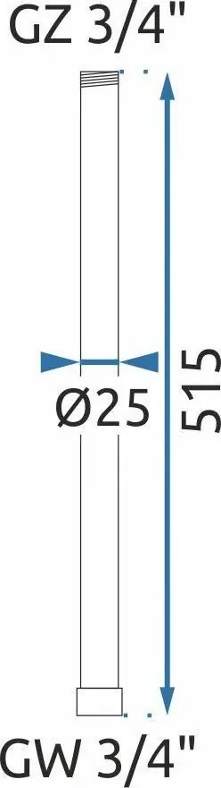 Rea Rea, predĺženie pre vaňovú/sprchovú súpravu 50cm, medená matná, REA-K5489