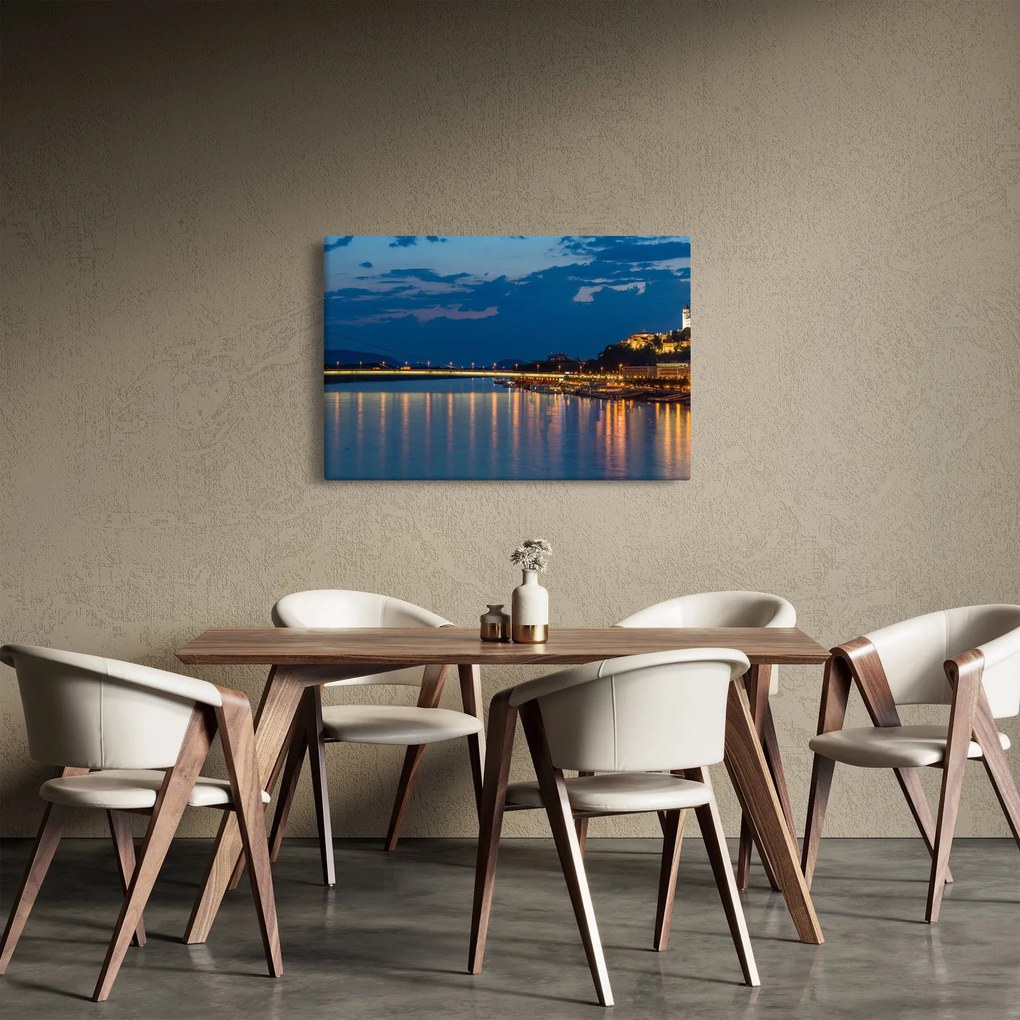 Obraz Bratislavy s hradom (90x60 cm)