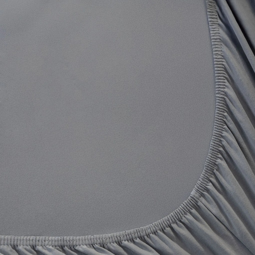 Goldea jersey elastická plachta - tmavo sivá 180 x 200 cm