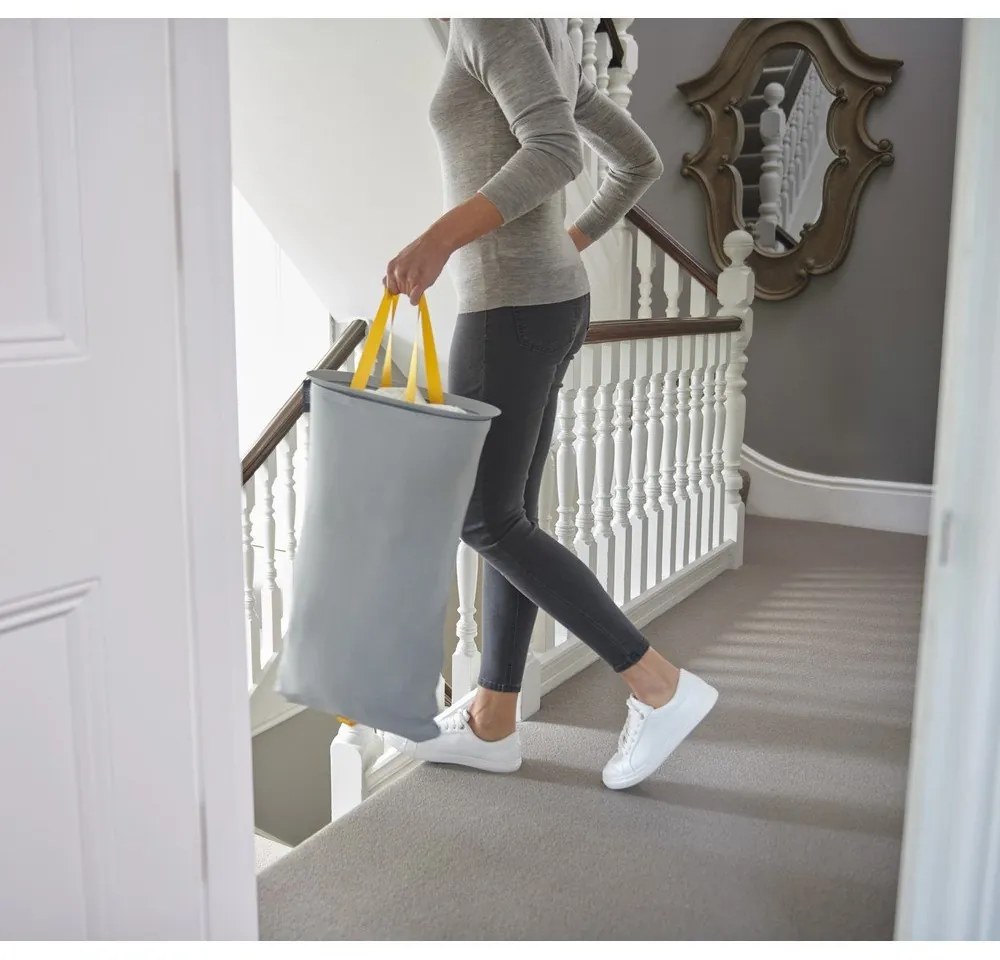 Sivý textilný kôš na bielizeň Joseph Joseph Tota, 60 l