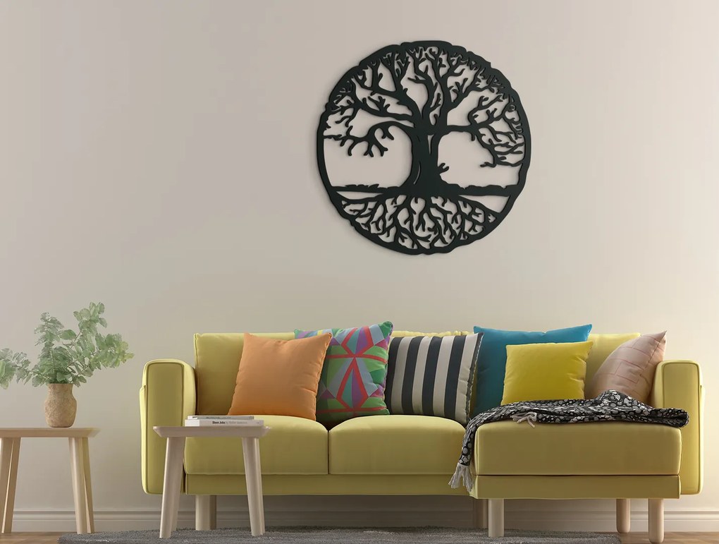 drevko Drevený obraz Strom života Jedinečnosť Rozmer obrazu: 32,5 x 32,5 cm, Farba dekorácie: Čierna