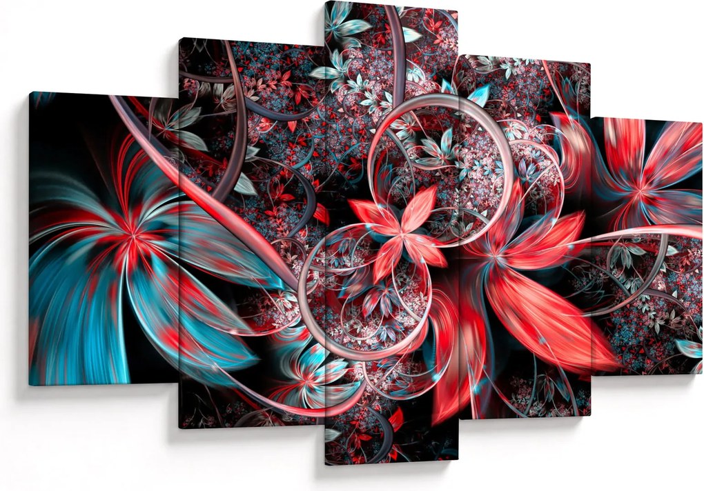 Abstraktný obraz exotických kvetov (150x105 cm)