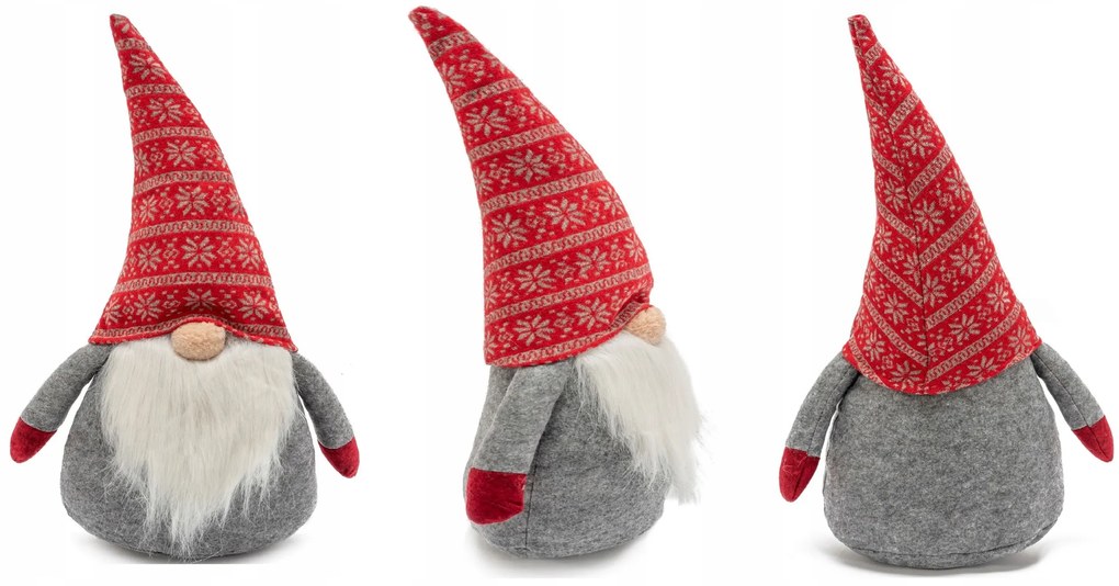 Tutumi Tutumi, vianočný trpaslík 40cm YX019, šedá-červená, CHR-00639