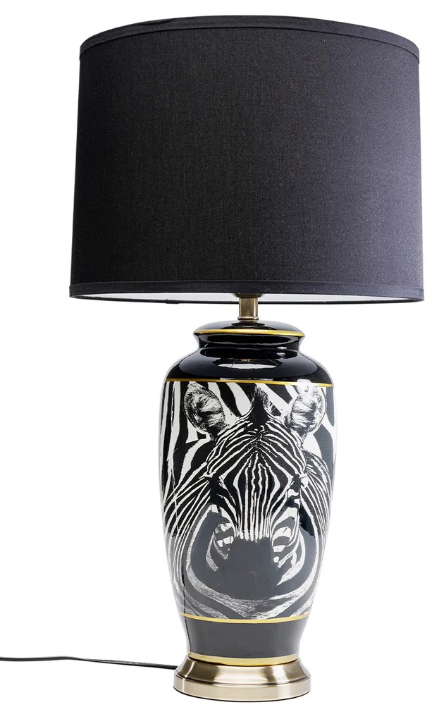 Zebra Face stolová lampa čierna