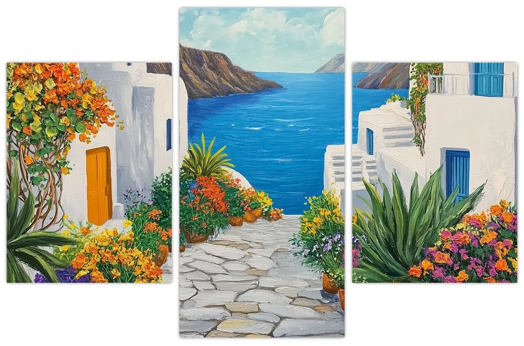 Obraz - Grécka ulička (90x60 cm)