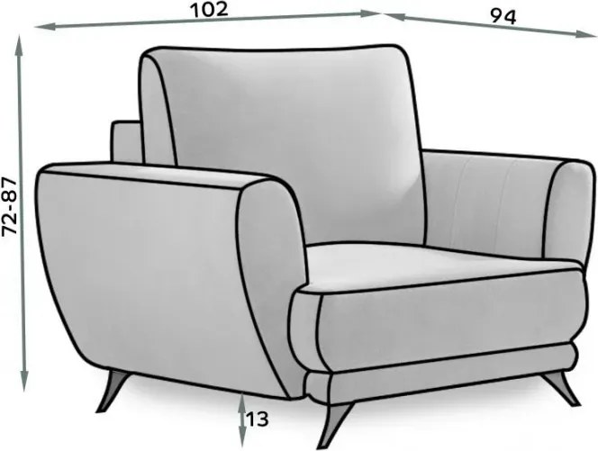 Kreslo MEGAN, horčicová (Monolith 48)