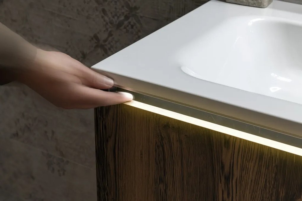 Sapho Sapho, LOREA skrinka 140x46x51,5cm (70+70cm), dub alabama/biela matná, LE070-2231-02