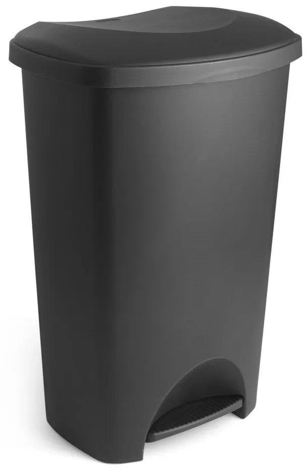 Čierny pedálový plastový odpadkový kôš 50 l – Addis
