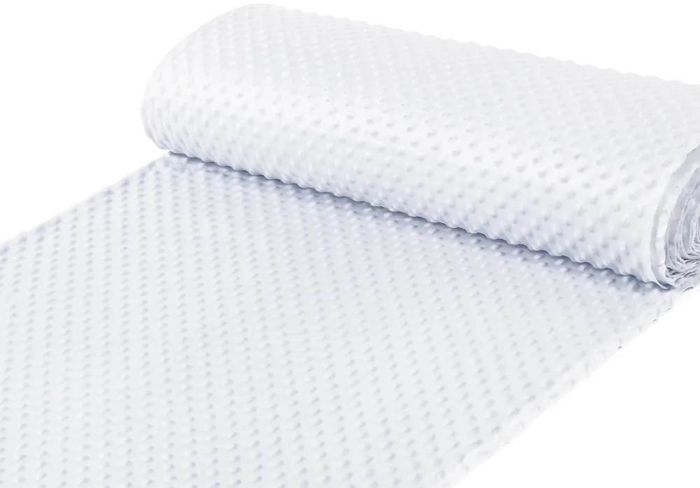 Detská látka Minky 3D bodky MKP-025 Svetlo sivá - šírka 150 cm