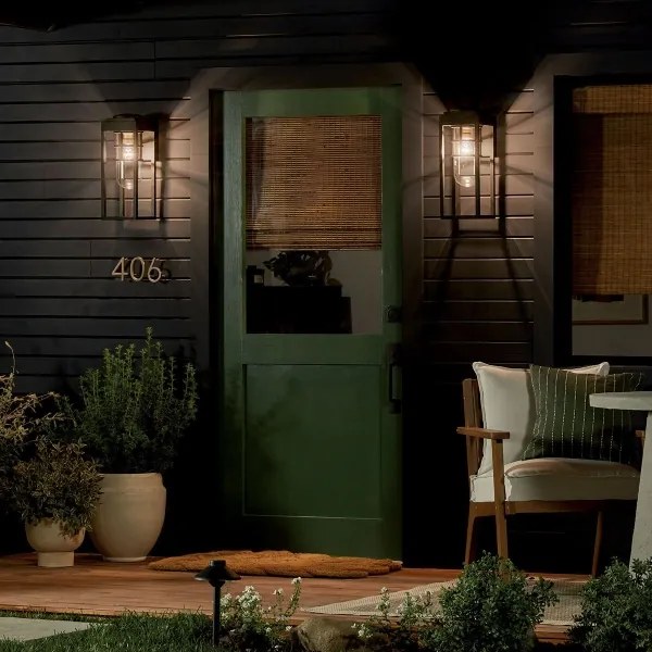 Kichler KL-HONE-M-BKT - Vonkajšie nástenné svietidlo HONE M 1xE27/60W/230V IP44