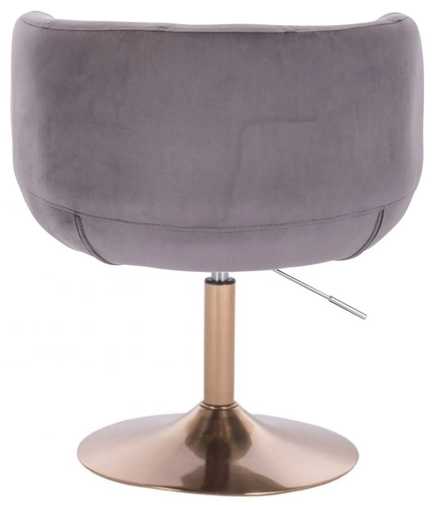 LuxuryForm DESIGN Kreslo MONTANA VELUR na zlatom tanieri - sivé