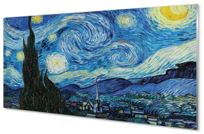 Obraz na skle Art hviezdnej noci 100x50cm