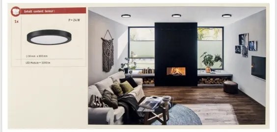 Paulmann 71025 - LED/22W Stropné svietidlo ABIA 230V čierna