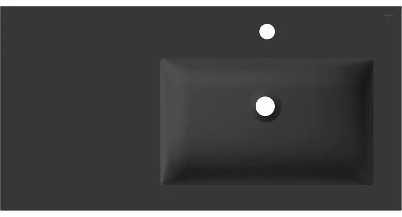 Mexen Otis, umývadlo na zapustenie 91 x 46,5 cm, pravé, čierna matná, 25189071P