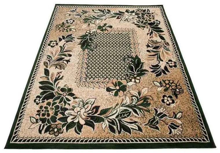 Kusový koberec PP Kvety zelený 130x190cm