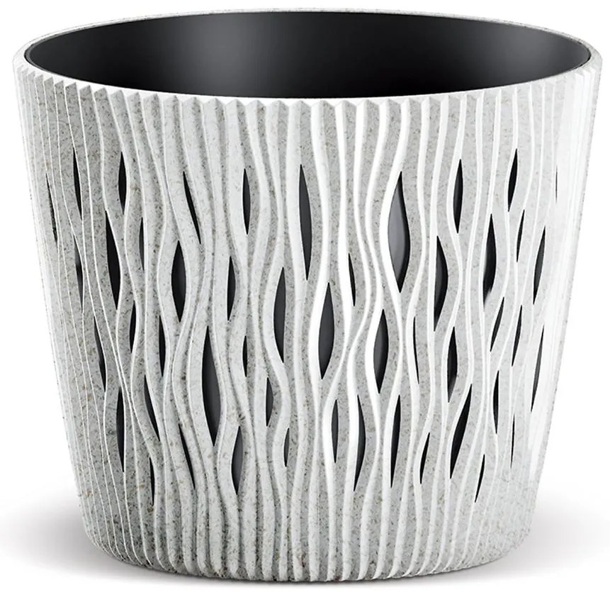 Kvetináč Sandy okrúhly 190 – biely Eco