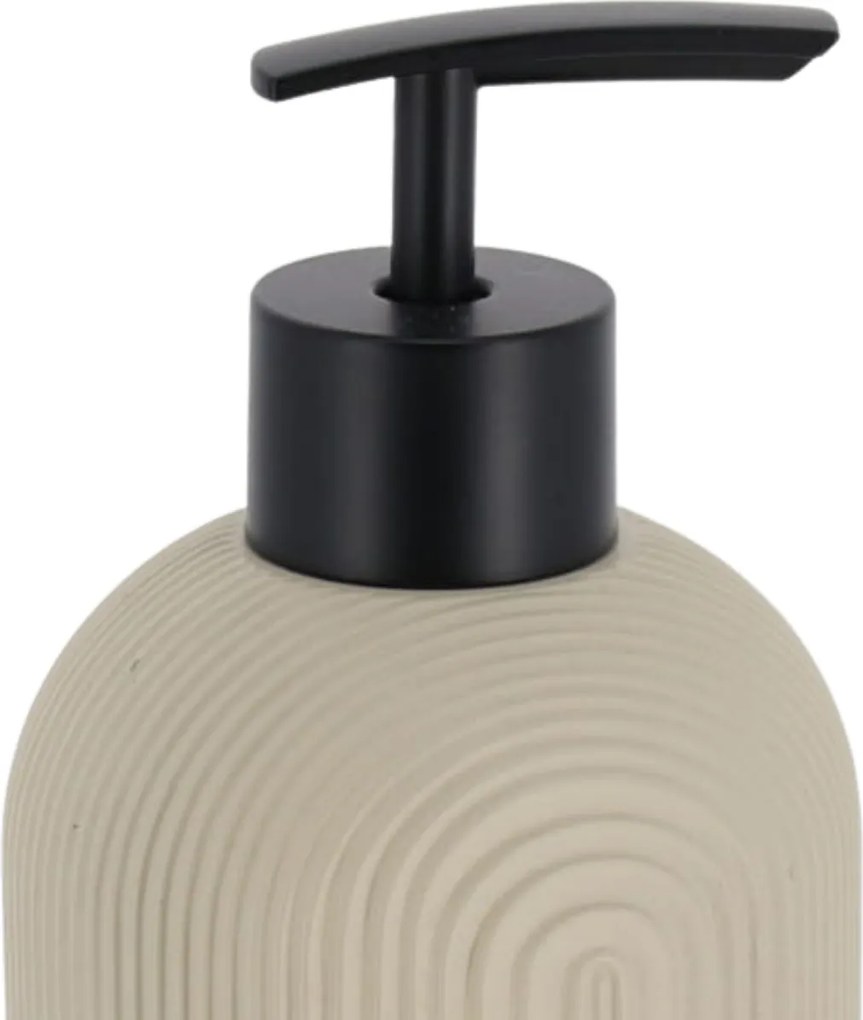 Sada kúpeľňových doplnkov Elya, béžová/s čiernymi prvkami