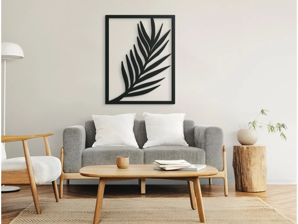drevko Obraz na stenu Vejúci list Rozmer obrazu: 41,5 x 32,5 cm, Farba dekorácie: Čierna