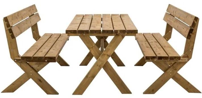 Asko a.s. PARTY - záhradný set stolu s lavicemi, borovica