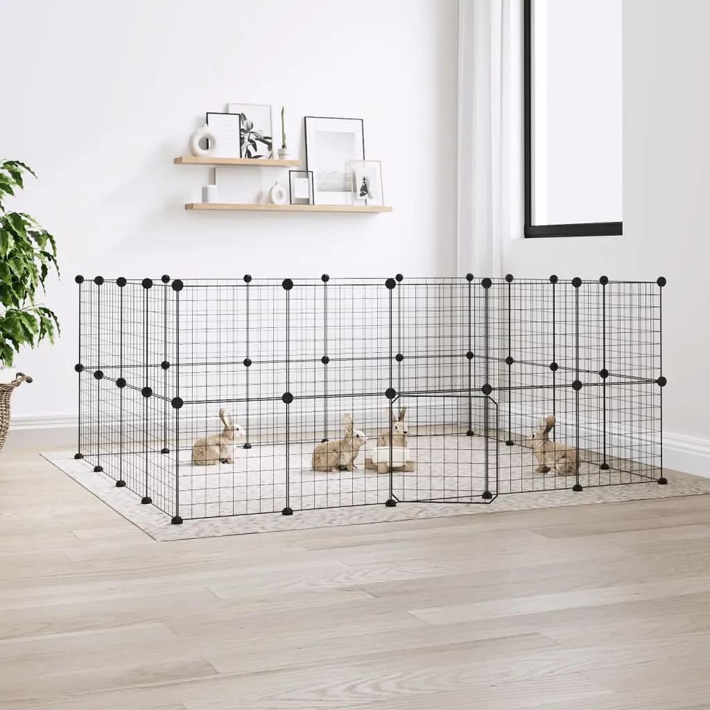 36-panelová klietka pre domáce zvieratá čierna 35x35 cm oceľ 3114039