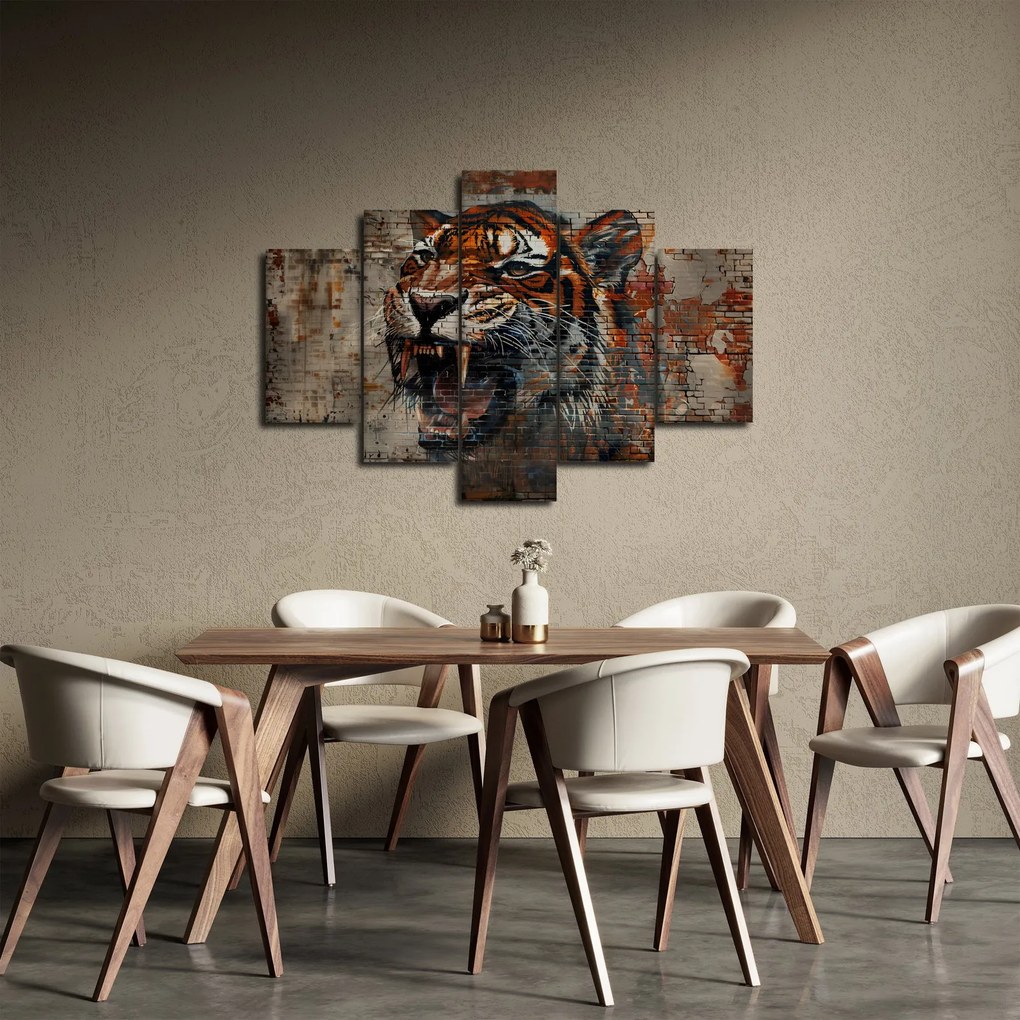 Obraz - Tiger z tehál (150x105 cm)